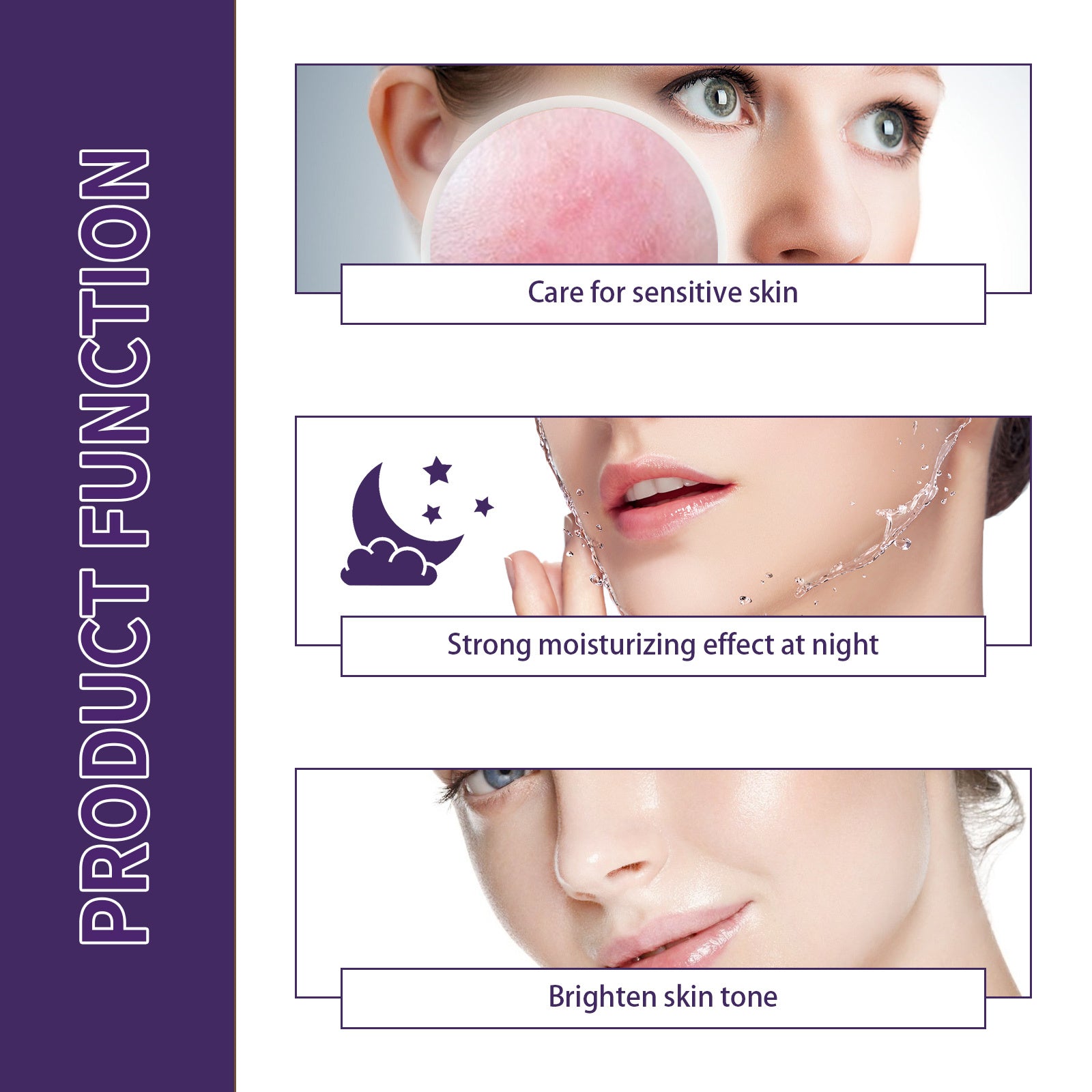 Jaysuing Night Care Sleep Cream, Hydrating Night Repair Skin Barrier Brightening Whitening Cream